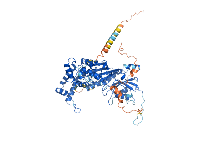 AlphaFold predicted structure of PUS1